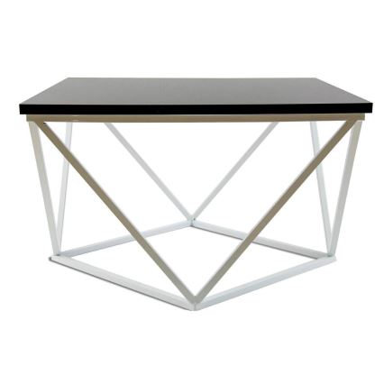 Table basse CURVED 60x60 cm blanc/noir