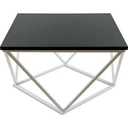Table basse CURVED 60x60 cm blanc/noir