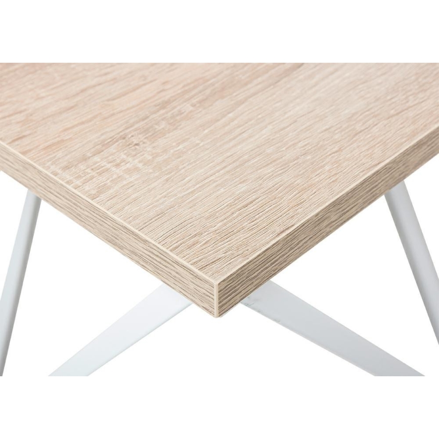 Table basse CURVED 62x62 cm blanc/marron