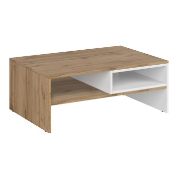 Table basse DAMINO 35,5x90 cm chêne wotan/blanc