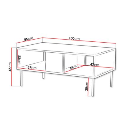 Table basse DECO 46x100 cm noyer warmia