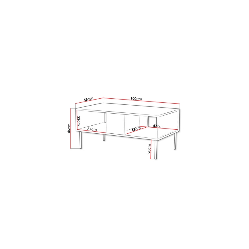 Table basse DECO 46x100 cm noyer warmia