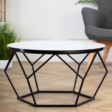 Table basse DIAMOND 40x70 cm blanc/noir