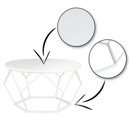 Table basse DIAMOND 40x70 cm blanche