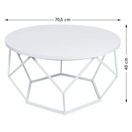 Table basse DIAMOND 40x70 cm blanche