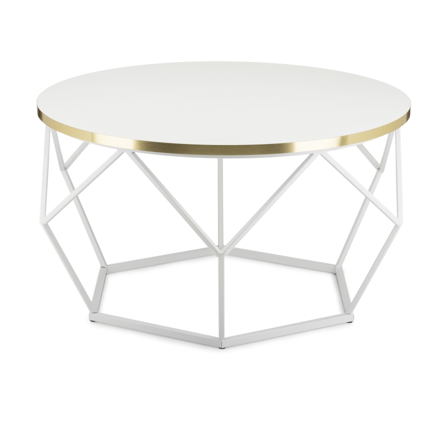 Table basse DIAMOND 40x70 cm doré/blanc