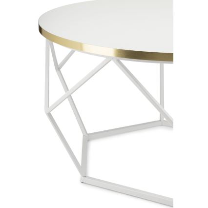 Table basse DIAMOND 40x70 cm doré/blanc