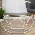 Table basse DIAMOND 40x70 cm doré/noir/blanc