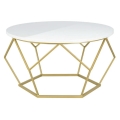 Table basse DIAMOND 40x70 cm laiton/blanche