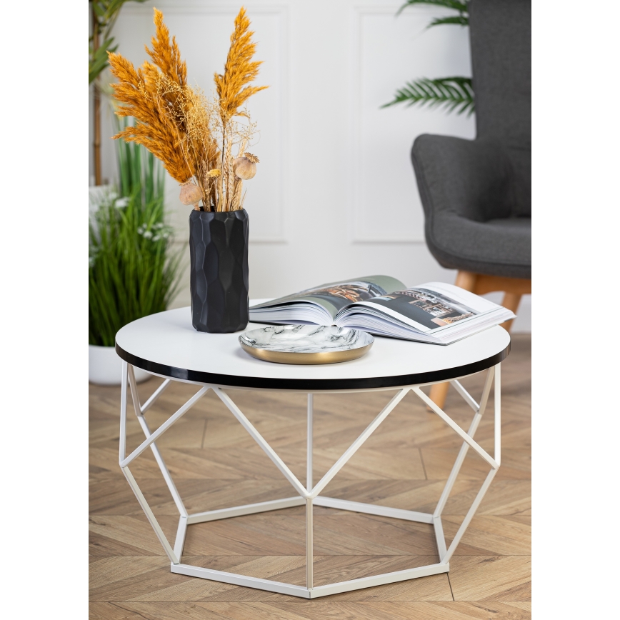 Table basse DIAMOND 40x70 cm noir/blanc