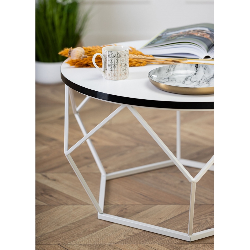 Table basse DIAMOND 40x70 cm noir/blanc