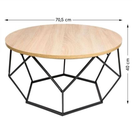 Table basse DIAMOND 40x70 cm noire/beige