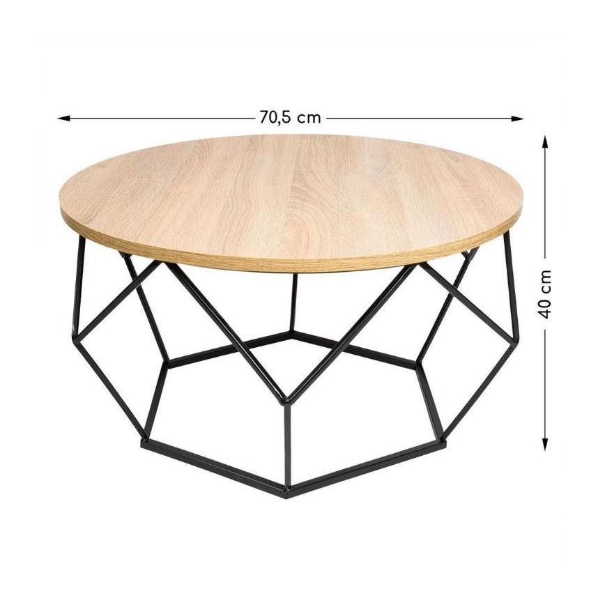 Table basse DIAMOND 40x70 cm noire/beige