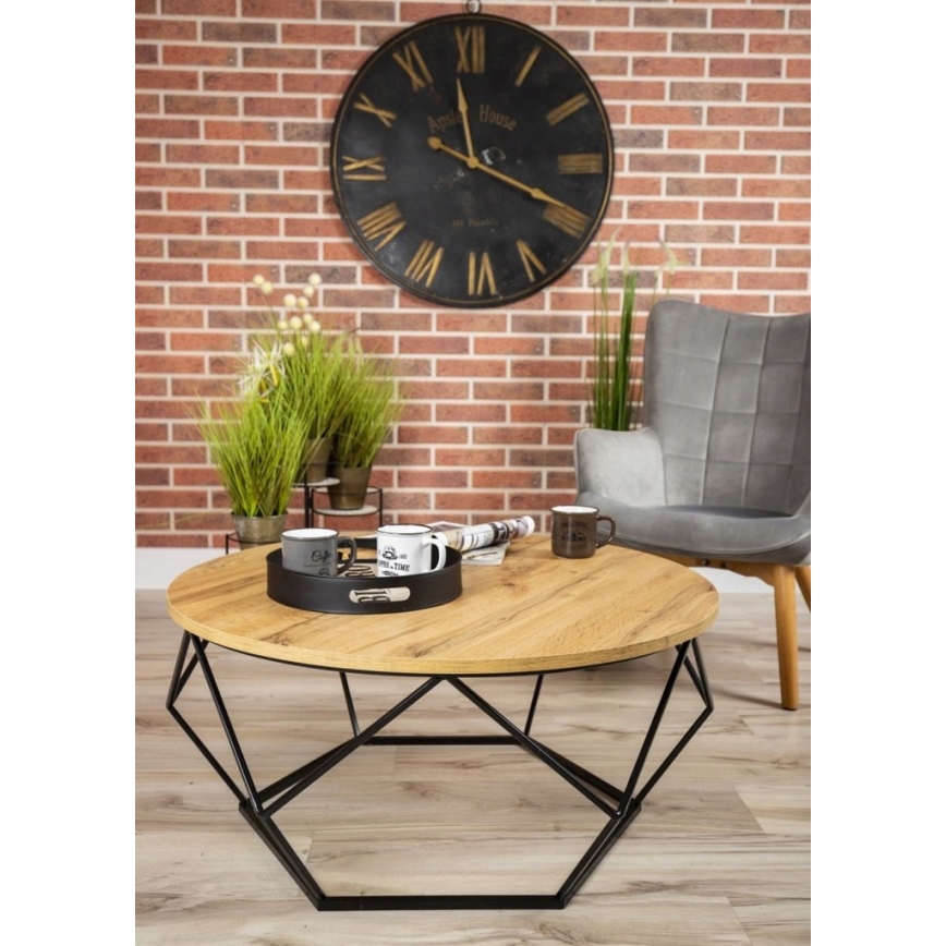 Table basse DIAMOND 40x90 cm noire/marron