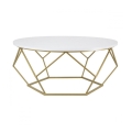 Table basse DIAMOND 41,5x90 cm dorée / blanche