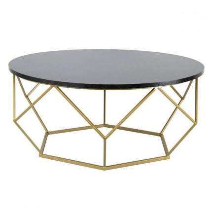 Table basse DIAMOND 41,5x90 cm dorée/noire