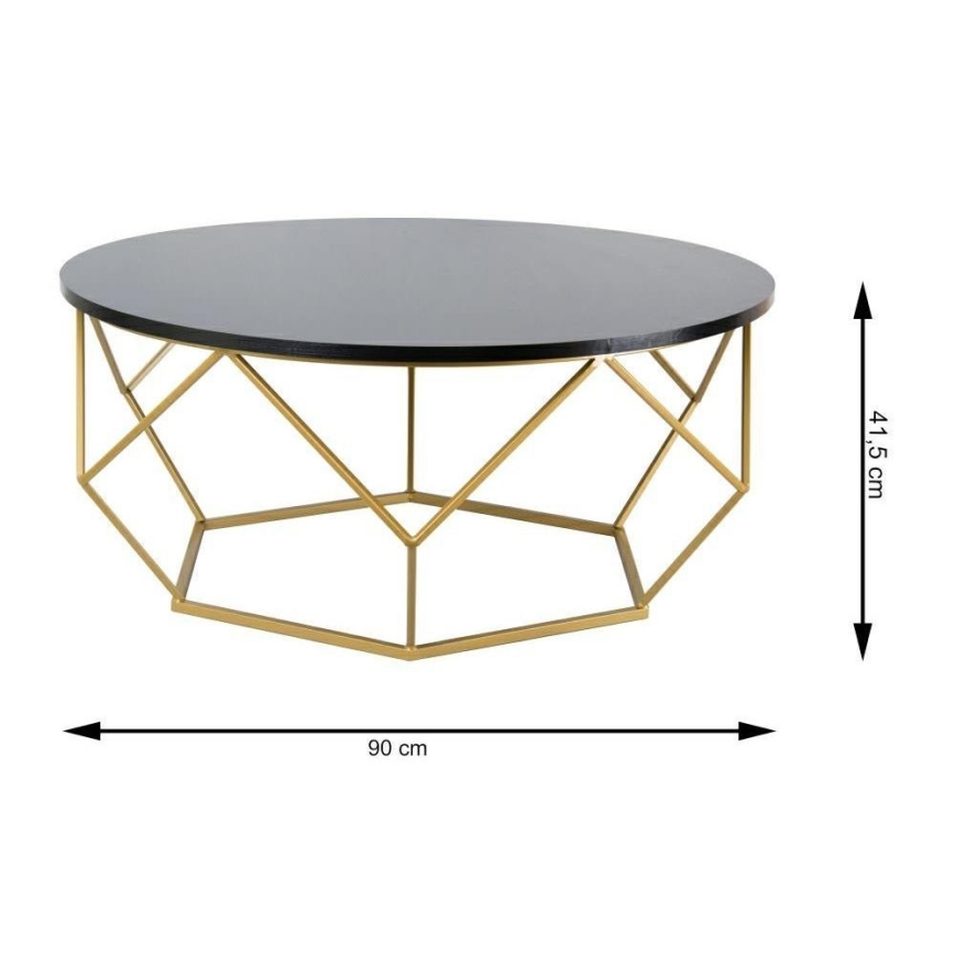 Table basse DIAMOND 41,5x90 cm dorée/noire