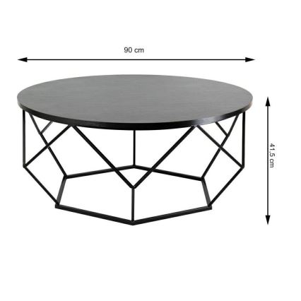 Table basse DIAMOND 41,5x90 cm noire