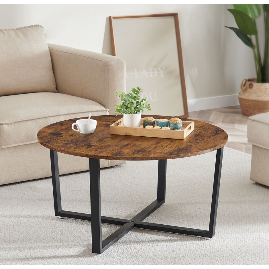 Table basse ELDUR marron/noir