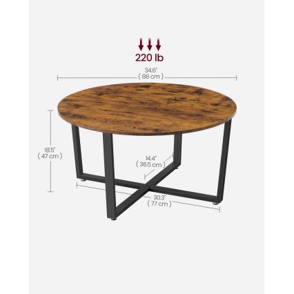 Table basse ELDUR marron/noir