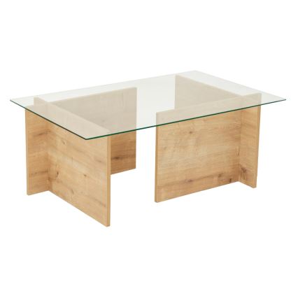 Table basse ESCAPE 40x105 cm marron/transparent