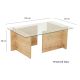 Table basse ESCAPE 40x105 cm marron/transparent