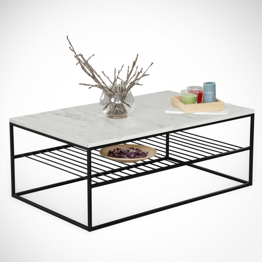 Table basse ETNA 43x95 cm grise/noire