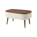 Table basse FELPO 60x90 cm blanc/noyer