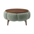 Table basse FELPO Ø 60 cm vert/noyer