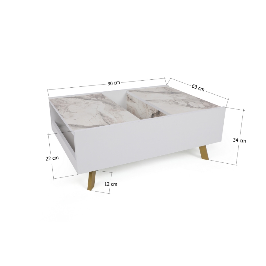 Table basse FRIDA 63x90 cm blanc