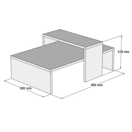 Table basse GLOW 31,8x80 cm beige/anthracite