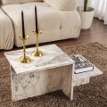 Table basse HARMONY 40x80 cm décor en marbre