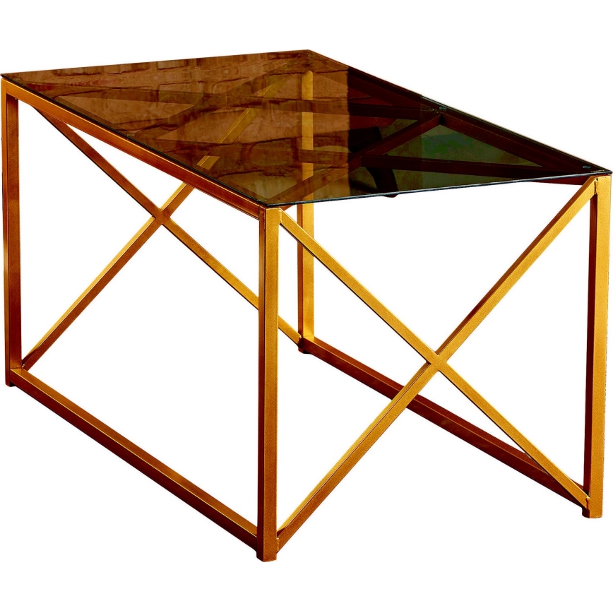 Table basse ILIOMAR 46,6x94 cm doré/noir
