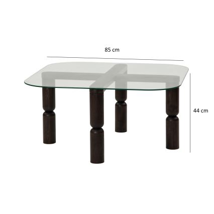 Table basse KEI 40x80 cm marron/transparent