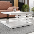 Table basse KYOTO 31x60 cm blanc brillant