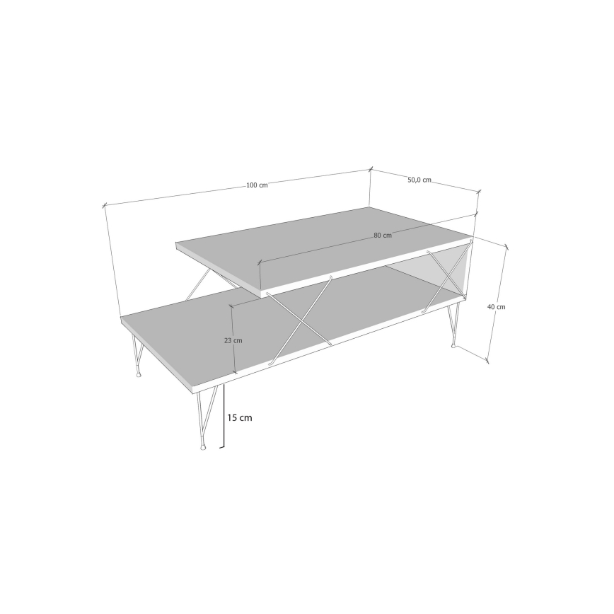 Table basse LOIRE 40x100 cm anthracite