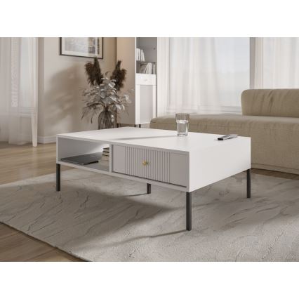 Table basse LUE 104 x 68 cm blanche/noire