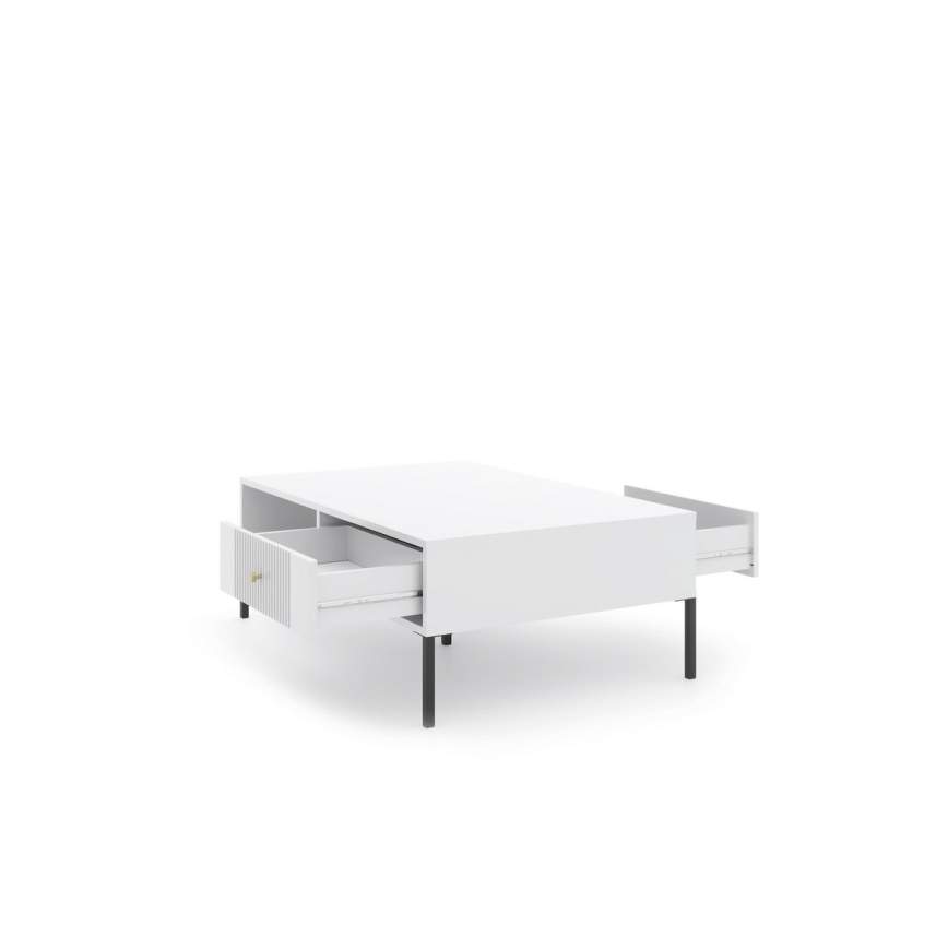 Table basse LUE 104 x 68 cm blanche/noire