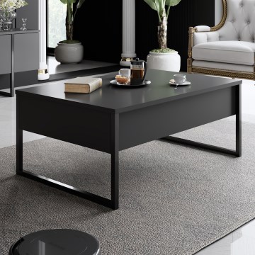 Table basse LUXE 40x90 cm anthracite/noir