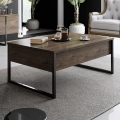 Table basse LUXE 40x90 cm noyer/noir