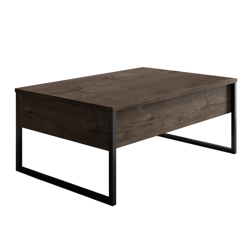 Table basse LUXE 40x90 cm noyer/noir