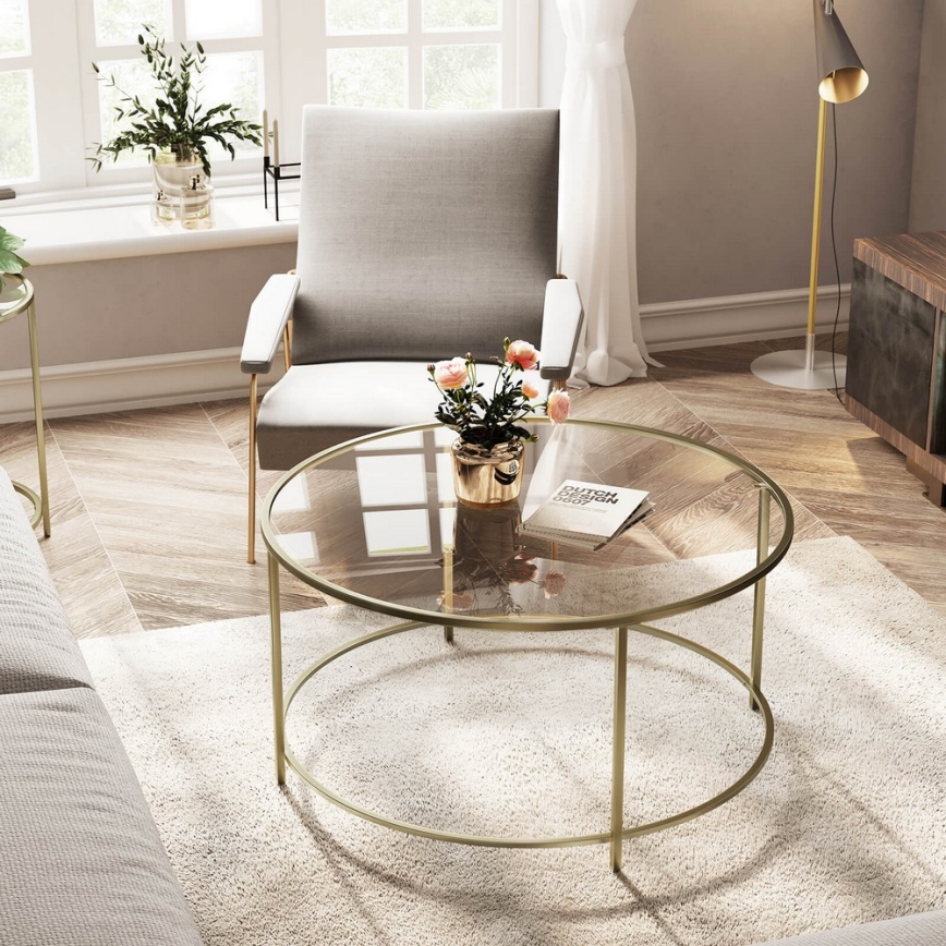 Table basse LYRA dorée