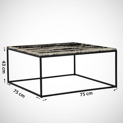 Table basse MARMO 43x75 cm noire/blanche