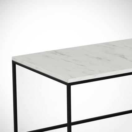 Table basse MARMO 43x95 cm noire/blanche