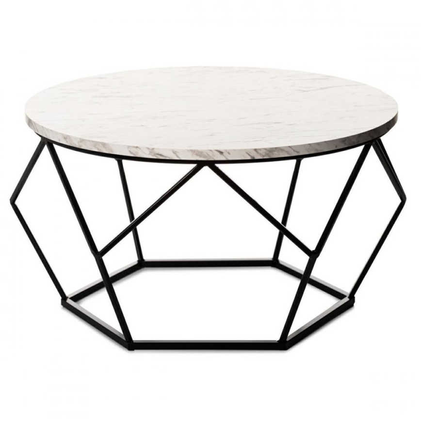 Table basse MARMUR 40x70 cm noire/blanche
