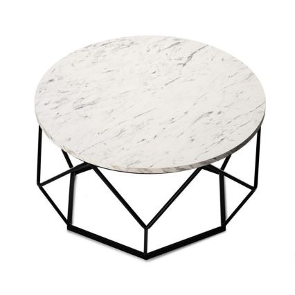 Table basse MARMUR 40x70 cm noire/blanche