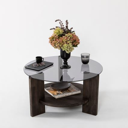 Table basse MONDO 40x75 cm pin/noir