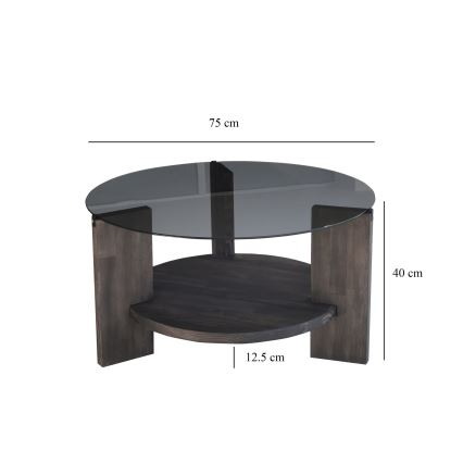 Table basse MONDO 40x75 cm pin/noir