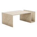 Table basse MONEL, décor marbre beige