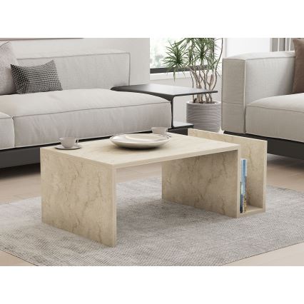 Table basse MONEL, décor marbre beige